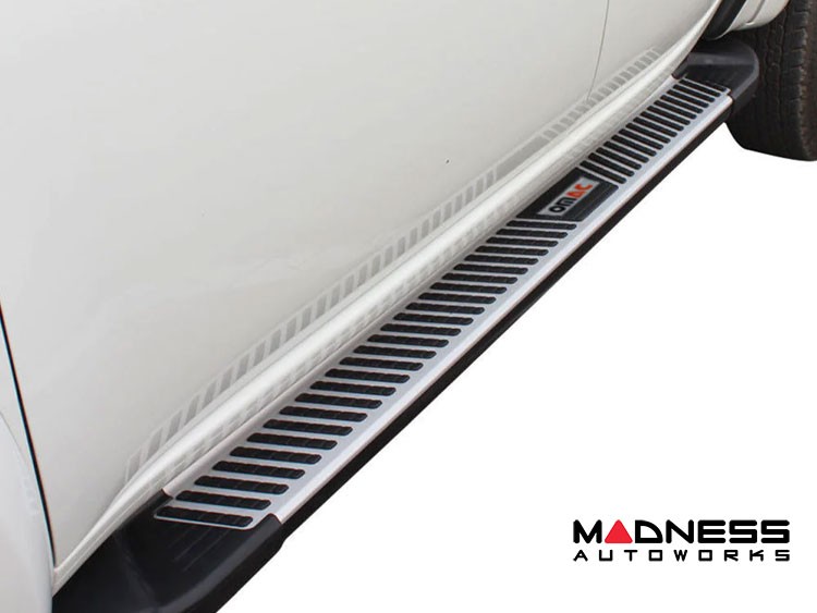 FIAT 500X Side Steps - PIRAMITLINE Running Boards - Black / Silver